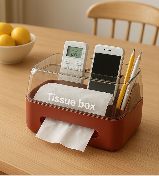 Smart Desk Organizer Tissue Box for Living Room & Bedroom