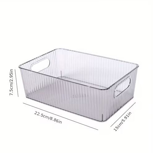 Desktop Storage Box, Cosmetic Storage Box, Transparent PET Storage Box, Desk Shelf Box, Office Storage Basket, Bedroom Living Room Office Dorm Accessories