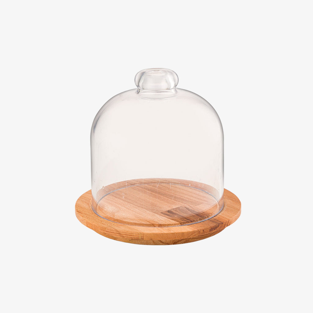 Dessert Cupcake Display Dome Cheese Dome with Wooden Base