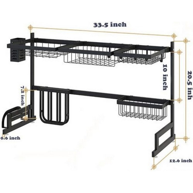 Dish Drying Rack Over Sink Drainer Shelf for Kitchen Drying Rack Organizer Supplies Storage Counter Kitchen Space Saver Utensils Holder
