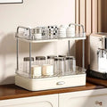Large Capacity Double Layer Cup Rack With Drain Tray