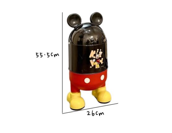 Disney Mickey Cute Trash Can Kitchen Storage Specialty Office Portable Paper Bin