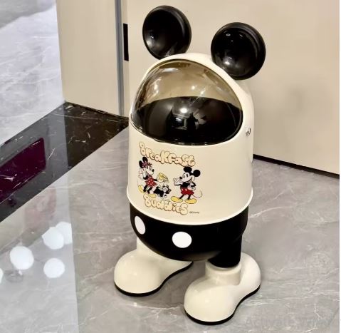 Disney Mickey Cute Trash Can Kitchen Storage Specialty Office Portable Paper Bin