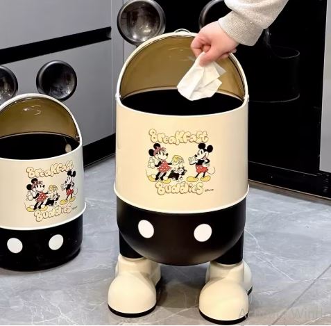Disney Mickey Cute Trash Can Kitchen Storage Specialty Office Portable Paper Bin