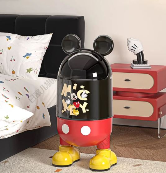 Disney Mickey Cute Trash Can Kitchen Storage Specialty Office Portable Paper Bin