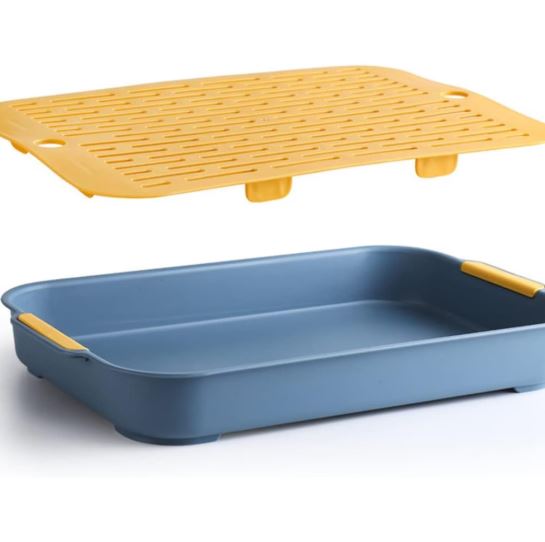 Double Layer Multi Purpose Plastic Dish Drain Tray