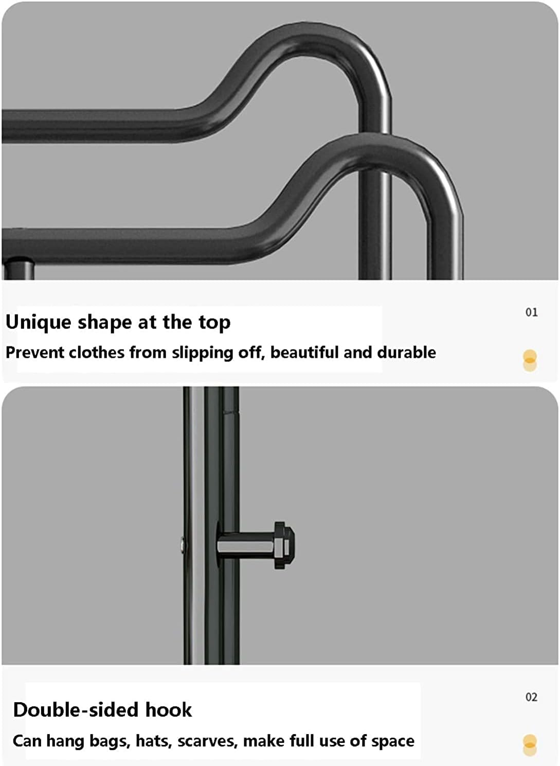 Double Pole Clothing Rack Freestanding Coat Hanger, Clothes Hanging Rails with Lower Storage Shelf