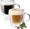 Double Wall Glass Mug with Handle for Coffee Tea Latte
