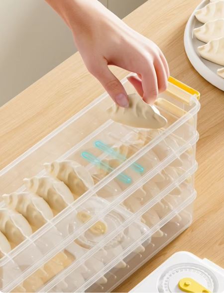 Refrigerator Storage Box Dumplings Donuts Box Organizer for Fridge Multi layers Kitchen Storage & Organization Food Storage Containers