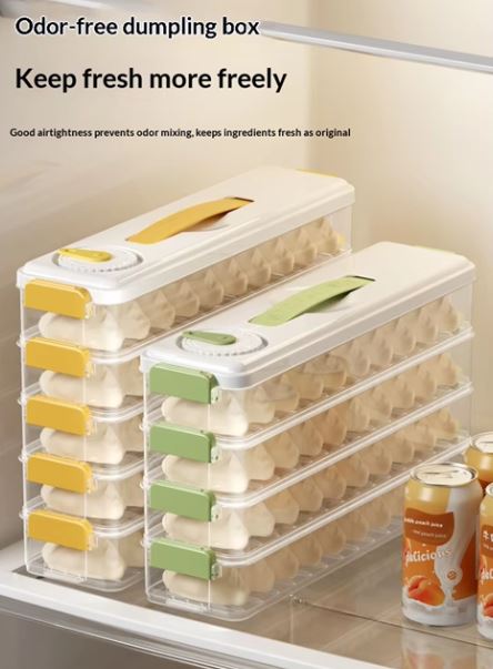 Refrigerator Storage Box Dumplings Donuts Box Organizer for Fridge Multi layers Kitchen Storage & Organization Food Storage Containers