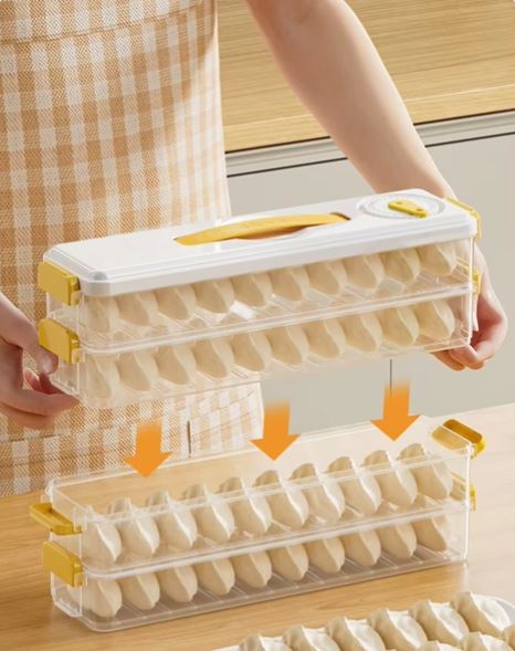 Refrigerator Storage Box Dumplings Donuts Box Organizer for Fridge Multi layers Kitchen Storage & Organization Food Storage Containers