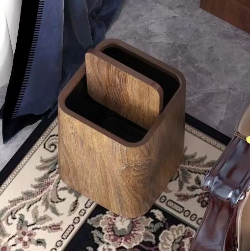 Durable Large-Capacity Vintage Trash Can with a Flip Lid Two Rotating Axes, Suitable for Household Waste Recycling And Storage