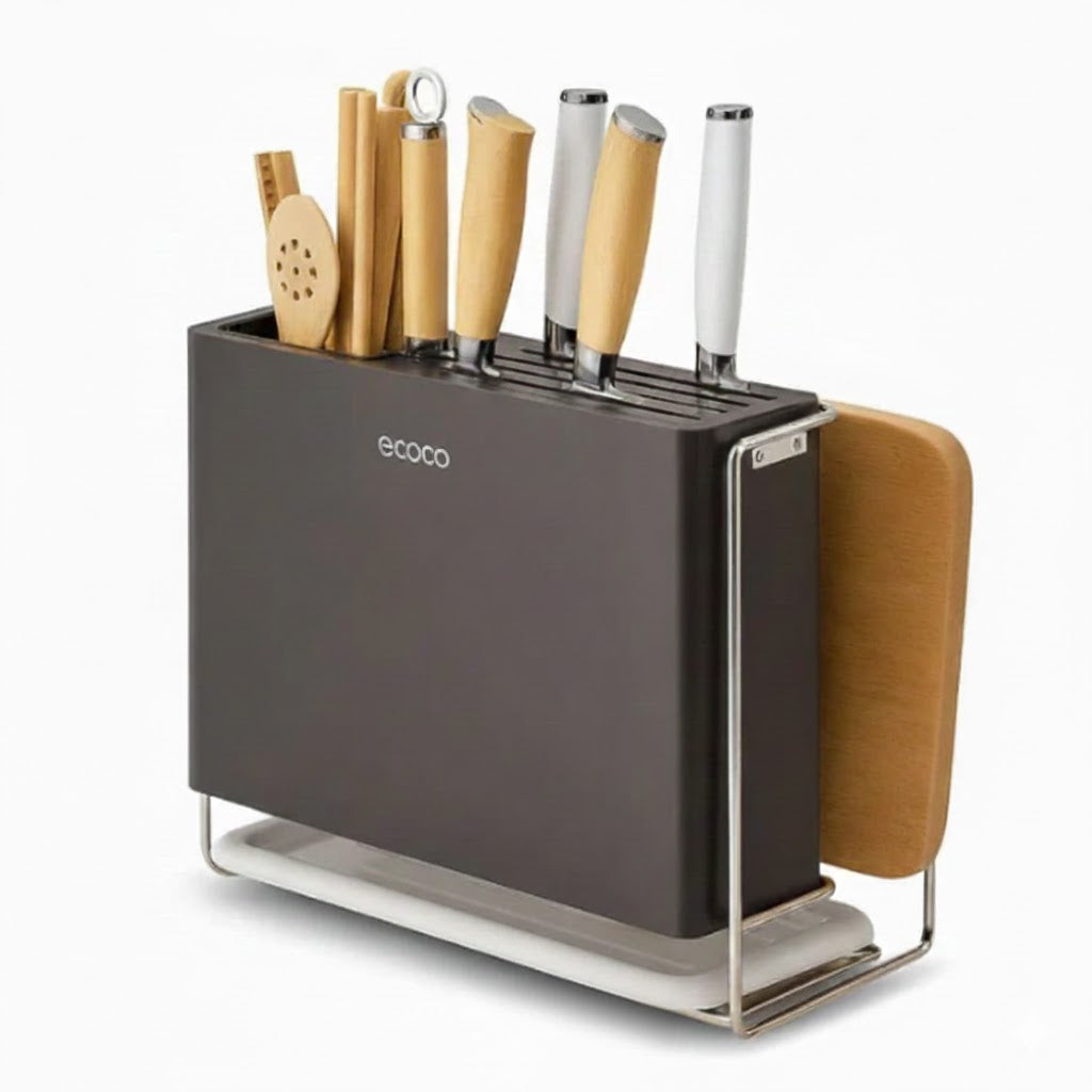 Ecoco Integrated Kitchenware Storage Rack, Countertop Knife Rack