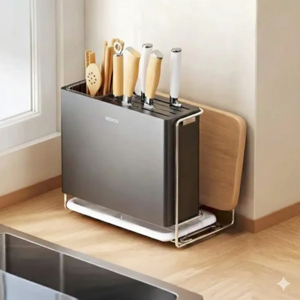 Ecoco Integrated Kitchenware Storage Rack, Countertop Knife Rack