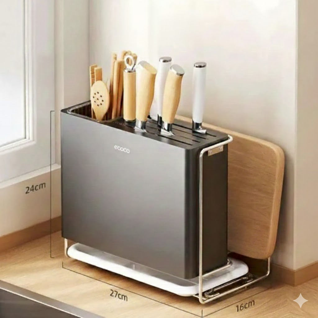 Ecoco Integrated Kitchenware Storage Rack, Countertop Knife Rack