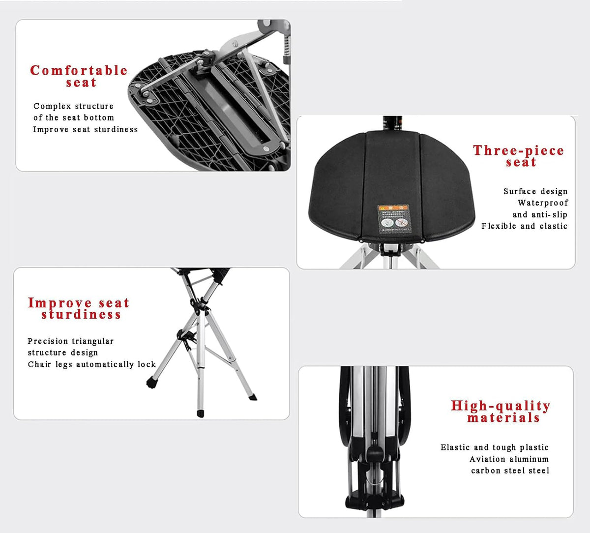 Elderly People's Crutch Stool, Non-Slip, Lightweight, Multifunctional Cane Chair