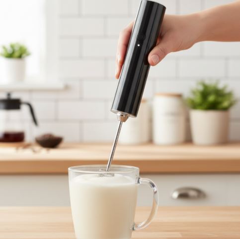 3-Speed Electric Milk Frother & Drink Mixer with 2 Interchangeable Whisks