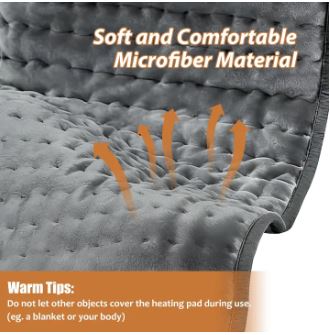 Electric Heating Pad - Large 12 x 21 inches for Muscular Pain