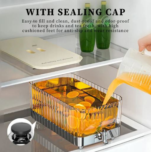 5.3L Fancy Cooler Iced Beverage Dispenser Sealed Lid Leakproof for Gathering | Cold Water Bottle