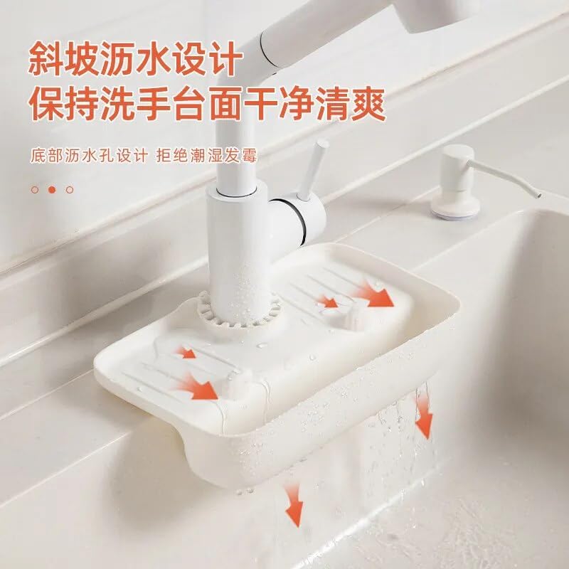 Faucet Drainer Rack Kitchen Sink Sponge Draining Storage Rack Organizer