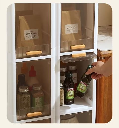 Flip-Top Storage Cabinet, Storage Unit, Multi-Layer Shelving, Large Capacity for Home Use, Suitable for Kitchen, Living Room, Bedroom And Bathroom