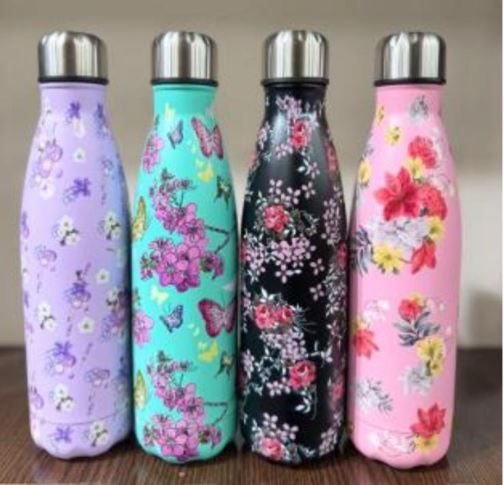 500ml Floral Collection – Stainless Steel Water Bottle