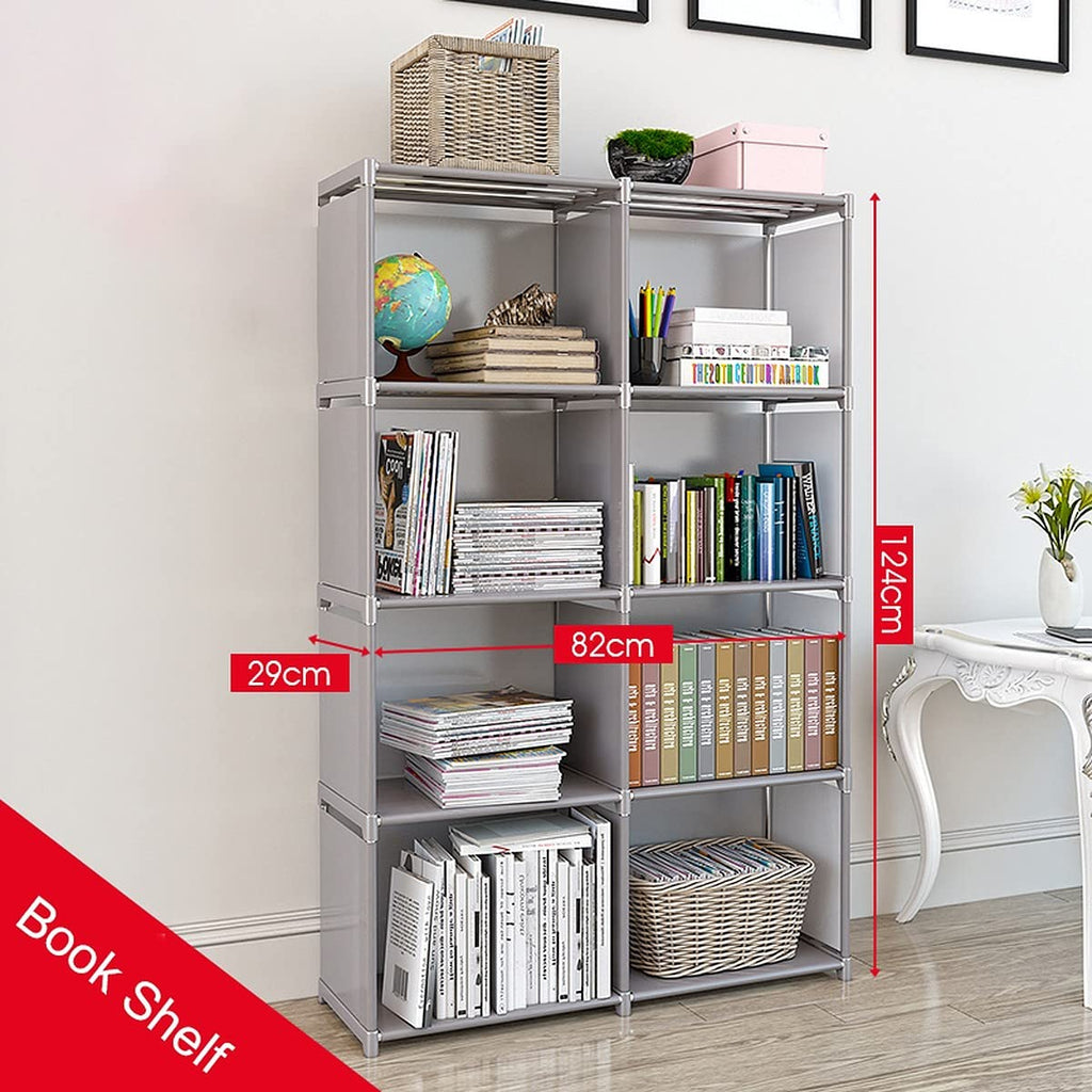 Foldable Bookshelf Open Bookcase, Space-Saving Storage Book Shelf Organizer Rack For Study Room, Office Library