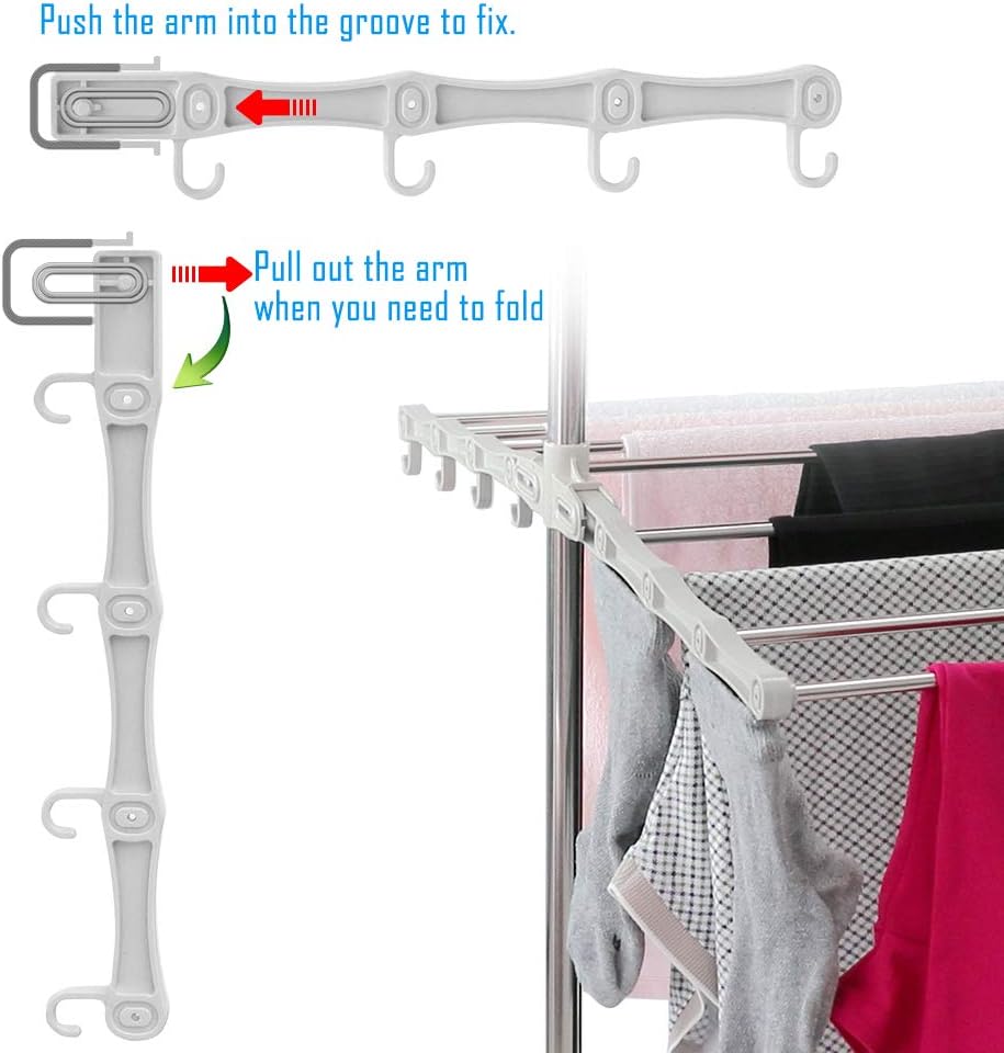 Multi-Functional 2 Layer Stainless Steel Foldable Cloth Dryer Stand Rack
