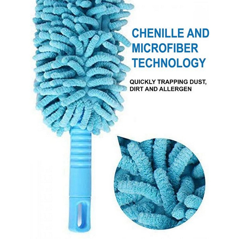 Foldable Multipurpose Microfiber Ceiling Fan Duster, Telescopic Pole Handle Flexible Brush
