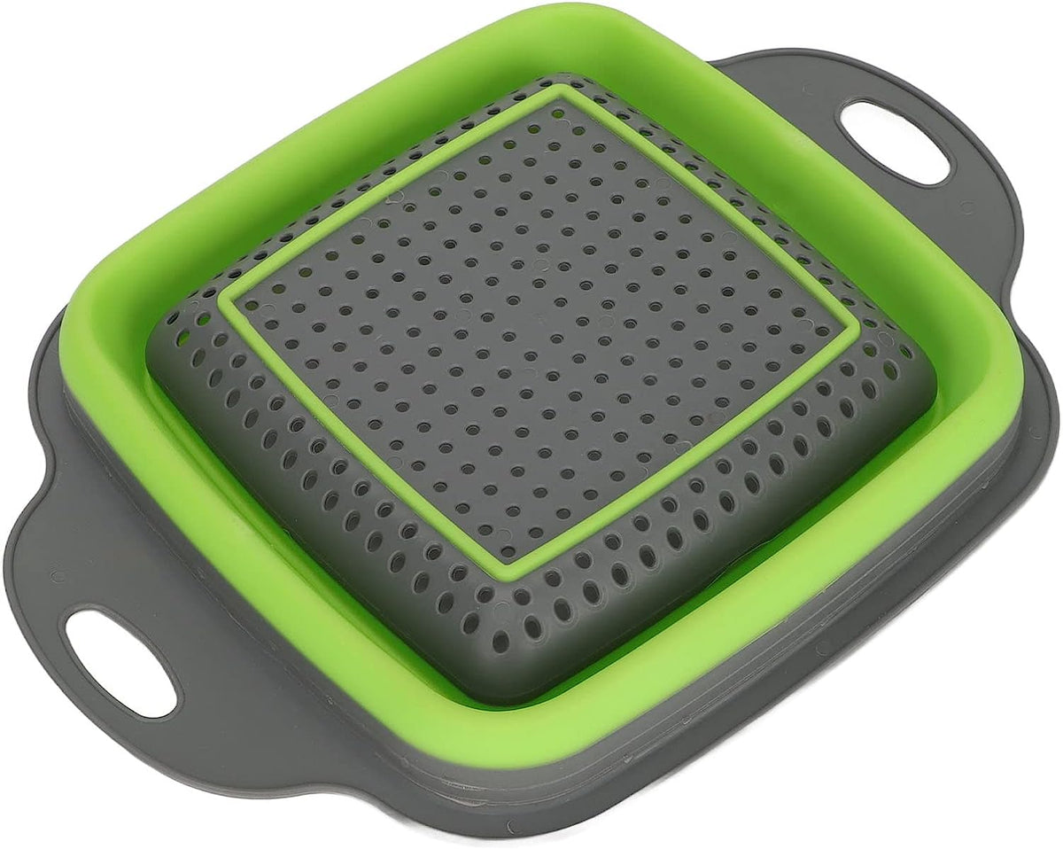 Folding Drain Baskets, Strong Bearing Draining Hole Sink Colander Fruits Vegetable Washing Basket