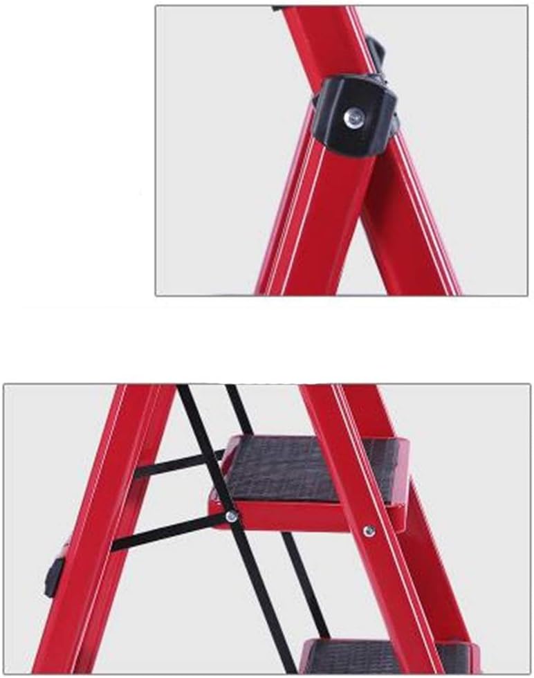 Heavy Duty Portable Multi-Purpose Ladders for Home, Kitchen, Step Stools for Adults with Wide Anti-Slip Pedals, Curved Cushioned Handrail and Safe-Lock Design