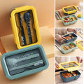 850ml Eco-Friendly Food Grade Plastic Bento Lunch Box With Spoon And Stick