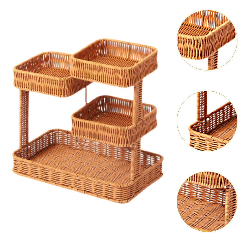 4 Tier Multipurpose Woven Fruit Basket for Kitchen, Living Room, Bedroom and Office