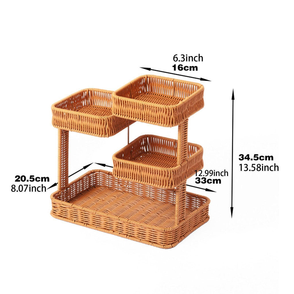 4 Tier Multipurpose Woven Fruit Basket for Kitchen, Living Room, Bedroom and Office