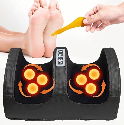 Heated Foot & Leg Massager with Roller - Deep Tissue Relief, Plug-In, Odorless