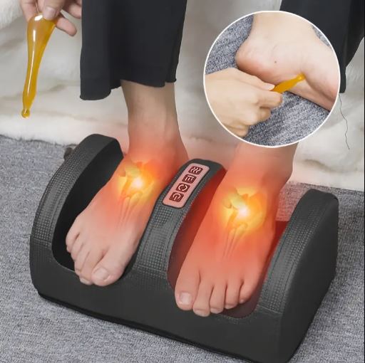 Heated Foot & Leg Massager with Roller - Deep Tissue Relief, Plug-In, Odorless