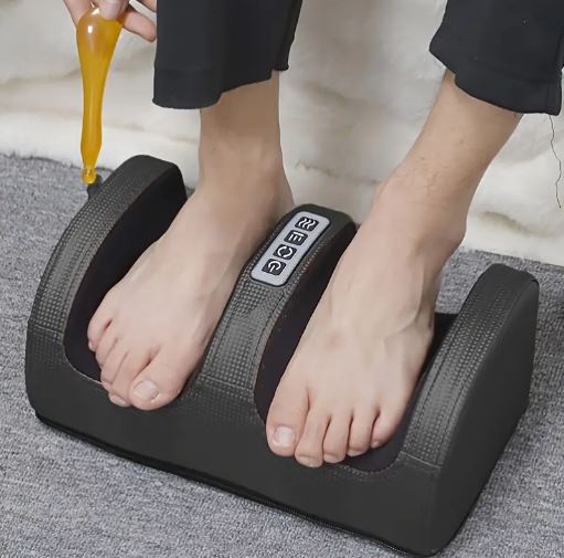 Heated Foot & Leg Massager with Roller - Deep Tissue Relief, Plug-In, Odorless