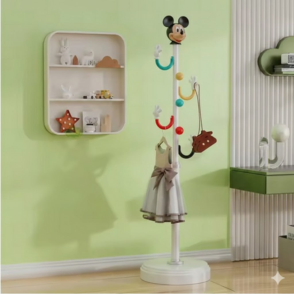 Freestanding Children Colorful Coat Rack, Bag Rack Stand, Cartoon Simple Floor Hanging Hanger, Vertical Hanging Backpack Rack, Clothes Rack, Storage Hat Rack for Kid Bedroom