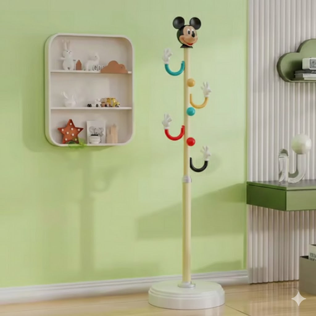 Freestanding Children Colorful Coat Rack, Bag Rack Stand, Cartoon Simple Floor Hanging Hanger, Vertical Hanging Backpack Rack, Clothes Rack, Storage Hat Rack for Kid Bedroom