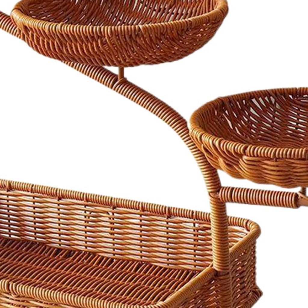 Multi Tiers Creative Rattan Fruit Vegetable Storage Basket