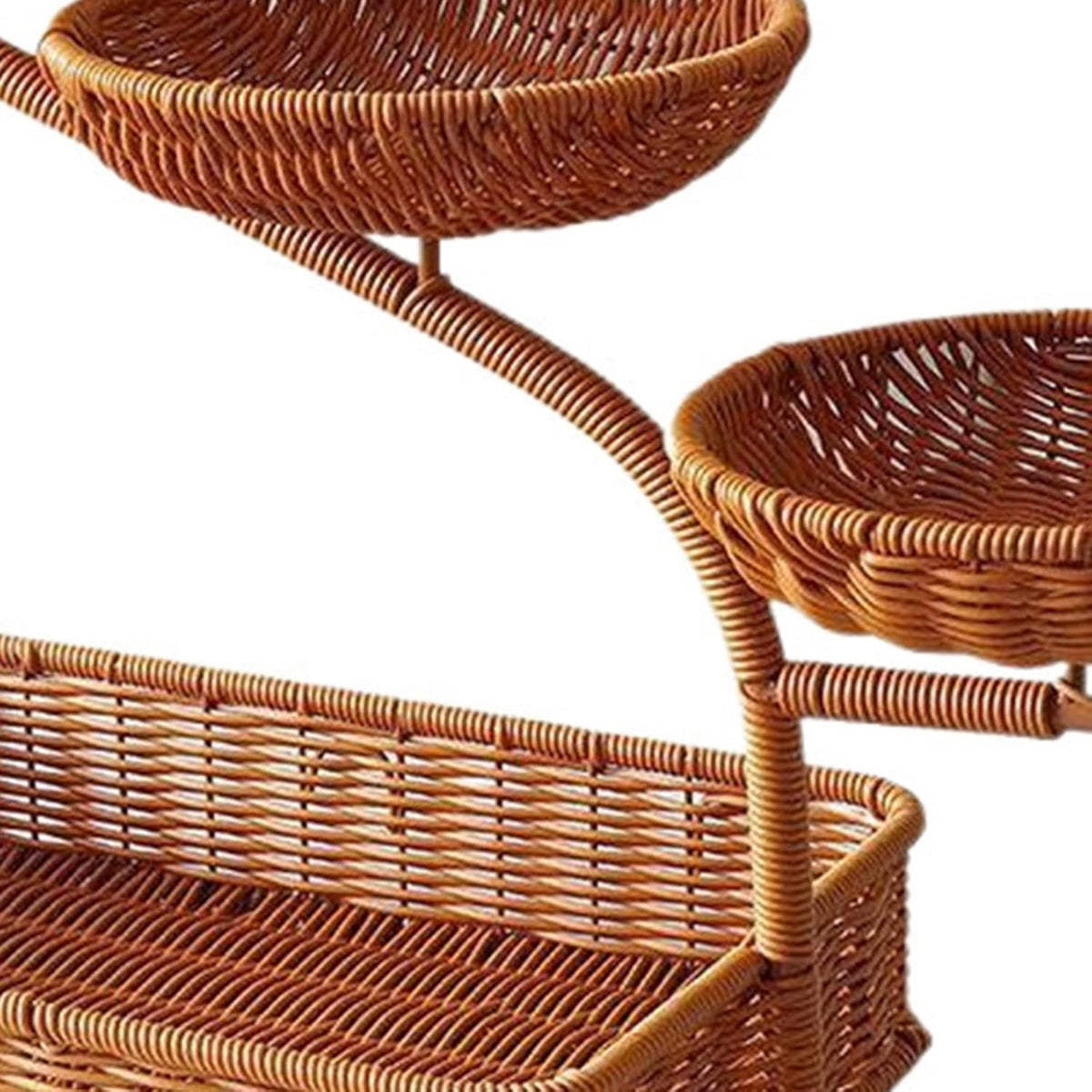 Multi Tiers Creative Rattan Fruit Vegetable Storage Basket