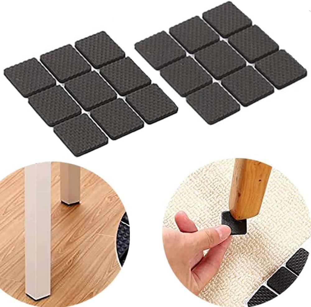 (Pack of 15) Furniture Feet Pads - Non-Slip Rubber Furniture Pads, Self-Adhesive Chair Leg Floor Protectors