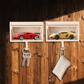 Garage Key Holder with Openable Door, Decorative 3D Entry Wall-Mounted Keys Storage Box Hook Easy Installation Key Rack for Entryway Hallway