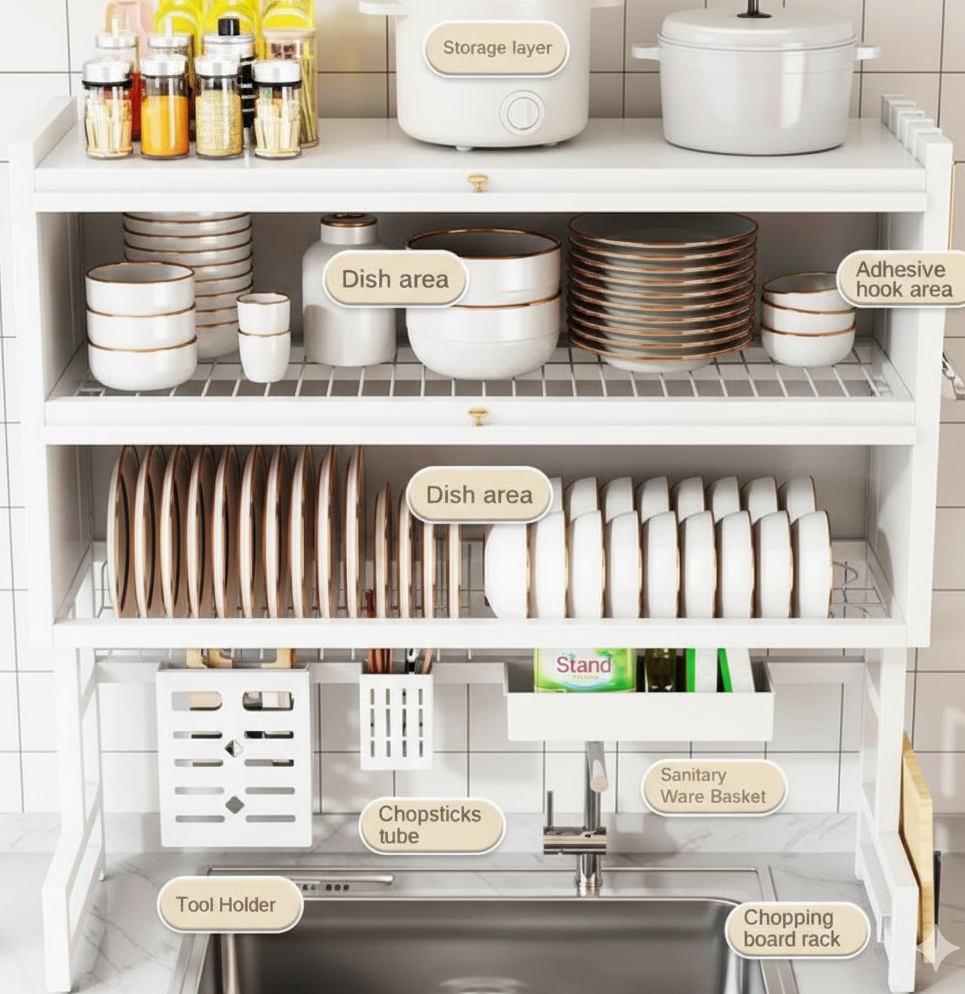 Double Cabin Over the Sink Rack