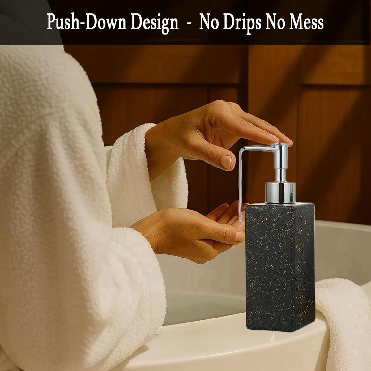 350ml Glass Hand Soap Dispenser, Shower Soap Dispenser Bottle with Pump