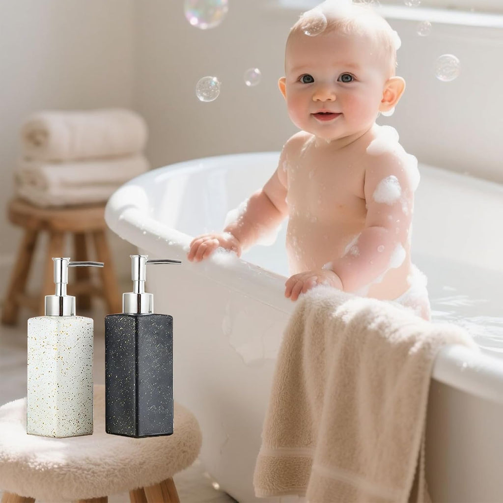 350ml Glass Hand Soap Dispenser, Shower Soap Dispenser Bottle with Pump
