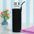 Borosilicate Glass Water Bottle Stainless Steel Leakproof Lid And Cover