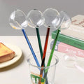 Colored Glass Tarka Spoon Long Handle Borosilicate Glass Spoon