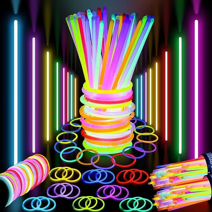 Glow Stick Tubes, Glow Party Favors For Kids/Adults , Glowsticks Party Packs 7 Colors & Connectors