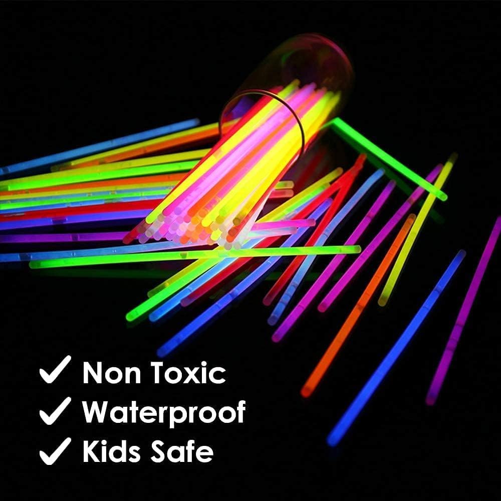 Glow Stick Tubes, Glow Party Favors For Kids/Adults , Glowsticks Party Packs 7 Colors & Connectors